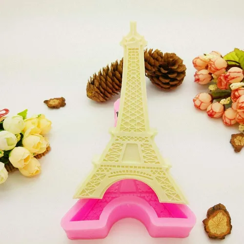 Miniatura 4 de Molde de silicona de la torre Eiffel de París, molde de fondant de chocolate 3D para decoración de tartas, mini molde de arcilla polimérica