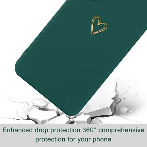 Miniatura 6 de Wirvyuer Funda para Samsung Galaxy S22, bonita funda delgada a prueba de golpes con soporte de carga inalámbrica y protección, verde