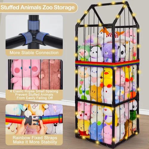 Miniatura 4 de Almacenamiento de Animales de Peluche Zoo Peluches Organizador de Almacenamiento de Juguetes Unicorn Castle PVC Soporte de Animales de Peluche