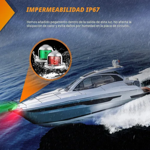Miniatura 4 de Nilight Luz de navegación para barco marino, 2 unidades, 8 LED, rojo, verde, puerto LED, señales de estribor, luces de arco de 12 V, impermeables