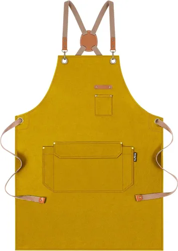 Delantal de chef para hombres y mujeres con paquete de regalo, delantal de espalda cruzada con bolsillos para cocina, horneado, artista, pintura,