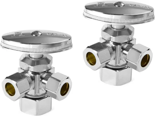 Miniatura 29 de EFIELD Válvula de parada angular de doble salida multigiro, entrada de tubo PEX-A de expansión de 1/2" F1960 x salida de compresión