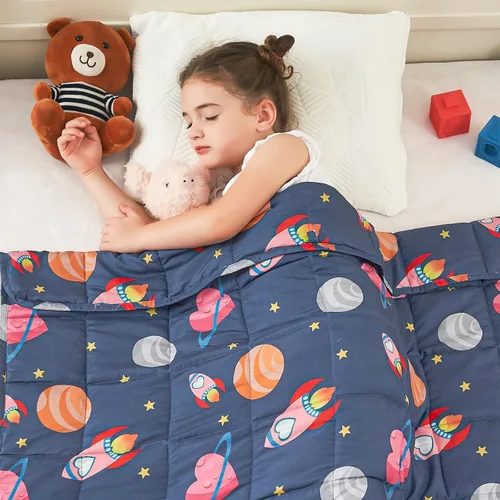 Miniatura 31 de yescool - Manta con peso de unicornio de 10 libras, manta de regazo refrescante de arcoíris rosa, manta con peso transpirable, regalo para personas