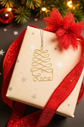 Miniatura 6 de Adornos de Navidad personalizados, árbol dorado, plateado o rojo con cualquier nombre, etiqueta de nombre para regalo o calcetín de Navidad, adorno