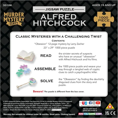 Miniatura 7 de Rompecabezas de misterio clásico - Alfred Hitchcock, negro