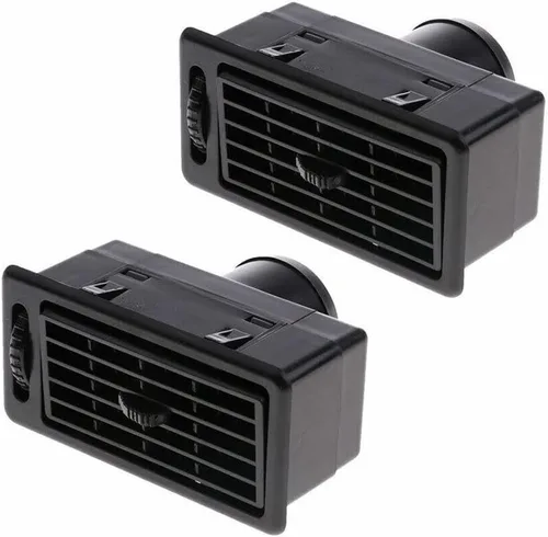 Miniatura 2 de TEAMWILL Salida de ventilación para salpicadero, 2 unidades, color negro, para coche, camión, RV, ATV, calor, CA, salida de ventilación