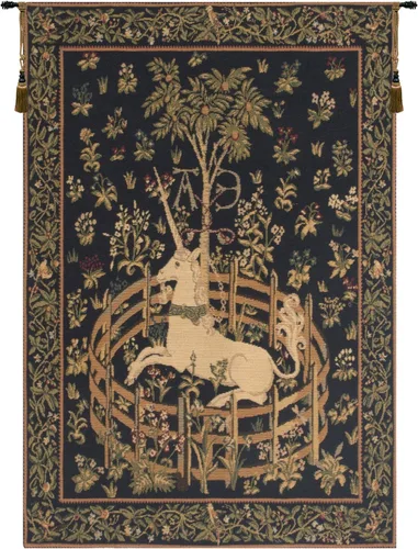 Charlotte Home Furnishings Inc - Tapiz europeo de tela jacquard belga para colgar en la pared, 37 x 26 pulgadas, unicornio en cautiverio, medieval