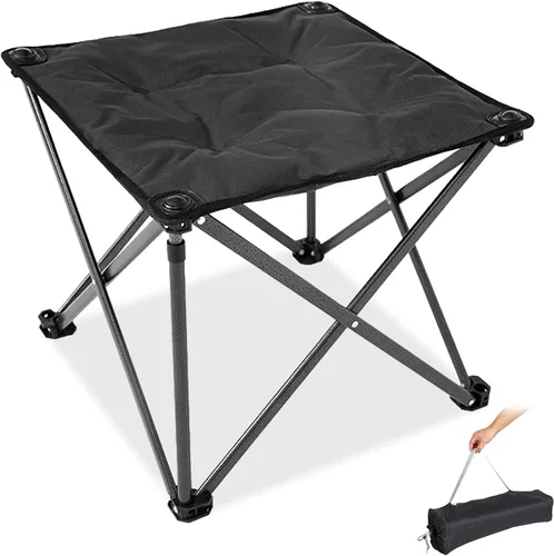 Miniatura 16 de FUNDANGO Taburete de Campamento Extragrande para Adultos, Otomán Plegable con Acolchado Grueso de 18.1 Pulgadas para Descansar los Pies, Silla