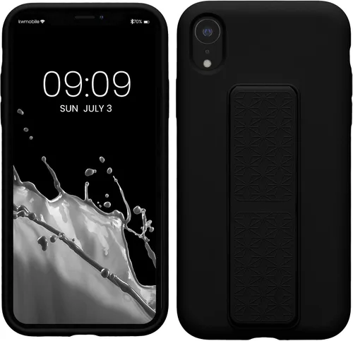 Miniatura 15 de kwmobile Funda compatible con Apple iPhone XR - Funda con correa de mano y revestimiento de silicona TPU suave - Azul Báltico