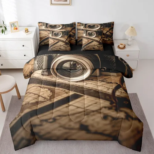 Miniatura 33 de Piano Music 7pcs Comforter King,Musical Notes Bedding Set Kids Girls Boys Teens Room Decor,Retro Graffiti Grey Gold Music Lover Bed in a Multi 11