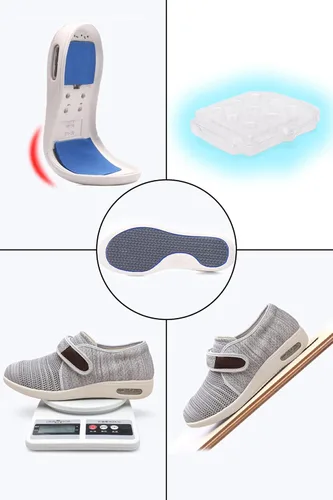 Miniatura 3 de ZUMEIJIA Zapatos diabéticos para mujer zapatos casuales ajustables zapatos anchos para ancianos pies hinchados antideslizantes amortiguación de aire