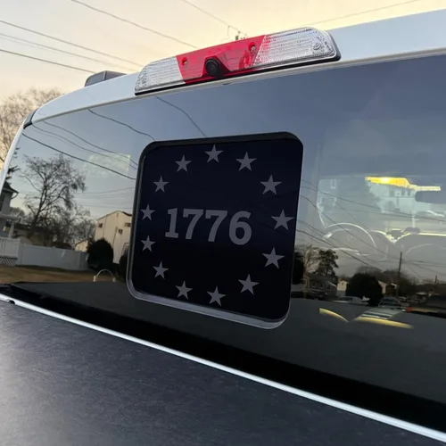 Miniatura 3 de Xinghe para Ford F150 F250 F350 2015-2025 2026, Calcomanías de bandera americana para ventana trasera, Calcomanía de bandera USA mate para ventana