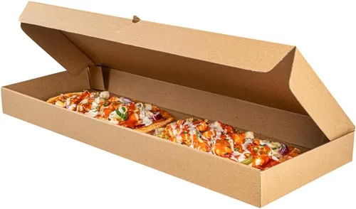 Miniatura 27 de Restaurantware Caja de pizza pequeña de 50 unidades, 14 x 7 x 1.5 pulgadas, caja rectangular para llevar papel corrugado para alimentos calientes