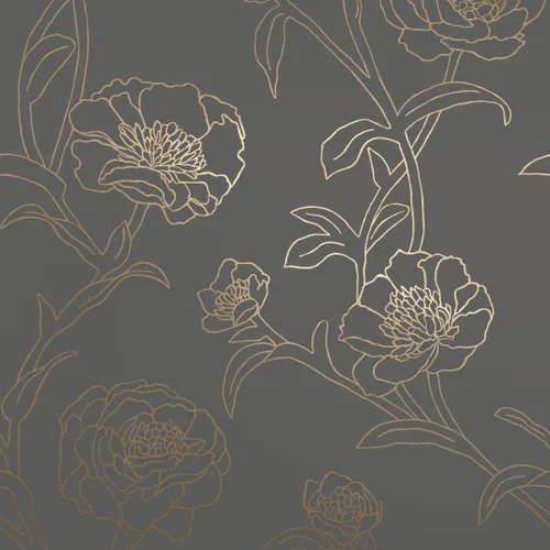 Miniatura 16 de Tempaper Papel tapiz floral extraíble con despegar y pegar de peonías metálicas en blanco y negro, 20.5 pulgadas x 16.5 pies, fabricado