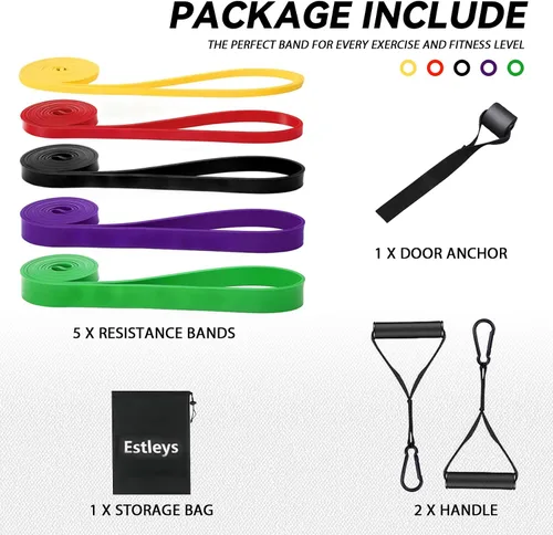 Miniatura 2 de Resistance Bands, 5 Pack Pull-up Bands, Fabric Resistance Bands for Legs, Workout Bands, Exercise Bands Set for Fitness, Working Out, Body