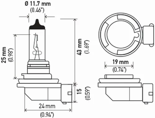 Miniatura 2 de HELLA Bombilla halógena estándar H8SB, 12 V, 35 W