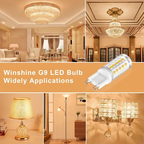 Miniatura 7 de winshine Bombilla LED G9 de 3000 K, luz blanca cálida, bombilla G9 de 4 W (equivalente a halógeno de 40 W), base de cerámica G9 bi pin con ángulo