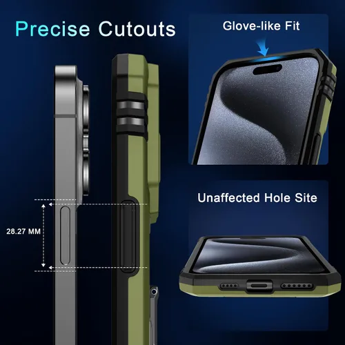 Miniatura 223 de DEERLAMN Funda para iPhone Xs Max con funda deslizante para cámara + protector de pantalla, soporte giratorio de anillo de grado militar a prueba