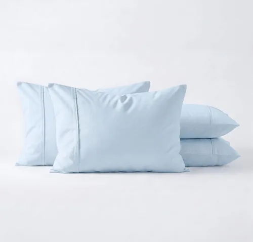 Miniatura 10 de Juego de 4 fundas de almohada tamaño King, color gris oscuro, fundas de almohada egipcias de una sola capa de fibra larga 100% algodón, tejido