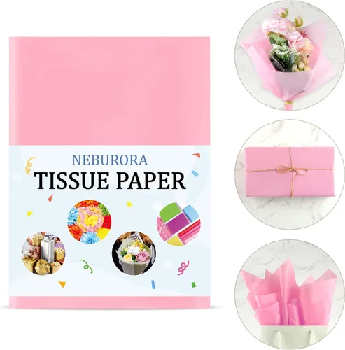 Miniatura 2 de NEBURORA 120 hojas de papel de seda de regalo rosa intenso, 14 x 20 pulgadas, paquete a granel para bolsas de regalo, boda, baby shower, decoración