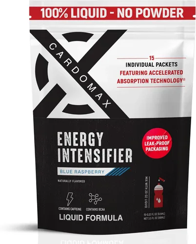 CardoMax - Paquetes de bebidas energéticas - Paquetes de cafeína líquida para hombres y mujeres con BCAA, vitamina B12, vitamina B6 y B3 - Sin