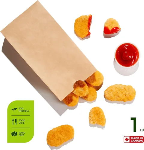 Miniatura 3 de CulinWare Bolsas de papel marrón forradas con cera de 1 libra, resistentes a la grasa, ecológicas, desechables, parte superior plegable, 250