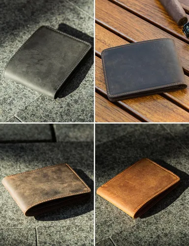 Miniatura 36 de Carteras de cuero genuino hechas a mano, tarjeteros minimalistas y fundas para pasaporte, regalo hecho a mano