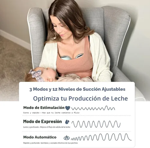 Miniatura 4 de MomMed Extractor de leche portátil (modelo S21) - Extractor de leche eléctrico doble manos libres, diseño a prueba de fugas, 3 modos