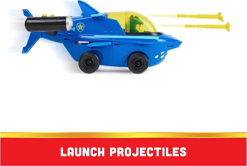 Miniatura 6 de PAW Patrol Aqua Pups, Chase - Vehículo transformador de tiburón con figura de acción coleccionable, juguetes para niños a partir de 3 años