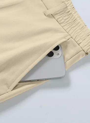 Miniatura 8 de JMIERR Pantalones de golf para hombre, elásticos, ajustados, para correr, viajes, trabajo, pantalones de vestir chinos para hombre
