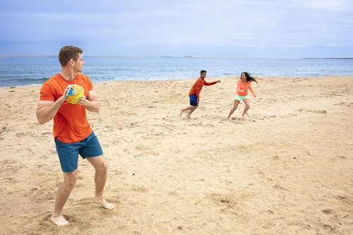 Miniatura 4 de WAHU Fútbol de playa 100% impermeable con cordones reales para jugar dentro y fuera del agua, fútbol al aire libre de 9 pulgadas