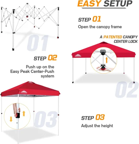 Miniatura 270 de EAGLE PEAK Tienda de campaña desplegable con bolsa de transporte con ruedas, 8 estacas, 4 cuerdas, 4 bolsas de peso, toldo de tienda de campaña