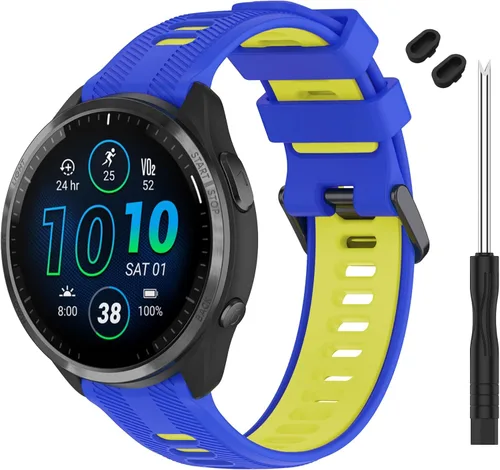 Miniatura 13 de Correa compatible con reloj Garmin Forerunner 965 – Correa de repuesto de silicona suave para reloj inteligente 965 para mujeres y hombres