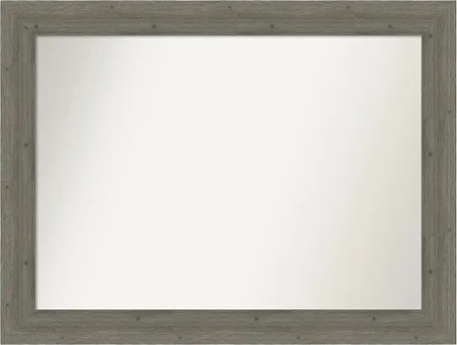 Miniatura 100 de Amanti Art Espejo de baño gris para sobre el fregadero, 27 x 27 pulgadas, espejo de tocador cuadrado gris, marco de madera rústica de campo medio