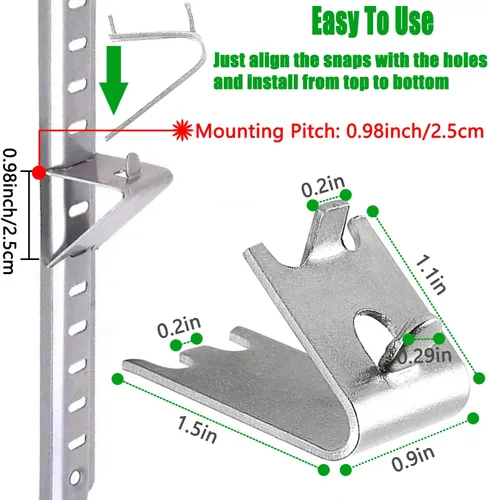 Miniatura 2 de 920158 Clip para estante del congelador, clip de acero inoxidable para estante del refrigerador, soporte de estante del enfriador del congelador