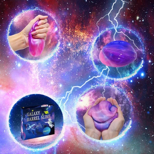Miniatura 2 de ZOnFRTO 64 paquetes de masilla Galaxy Slime, recuerdo de fiesta para niños, niñas y niños, adultos, no pegajoso, sin perfume, alivio del estrés