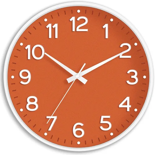 Miniatura 26 de Roymnie Reloj de pared verde, 10 pulgadas, silencioso, funciona con pilas, moderno reloj analógico sin tictac, decorativo para cocina, dormitorio