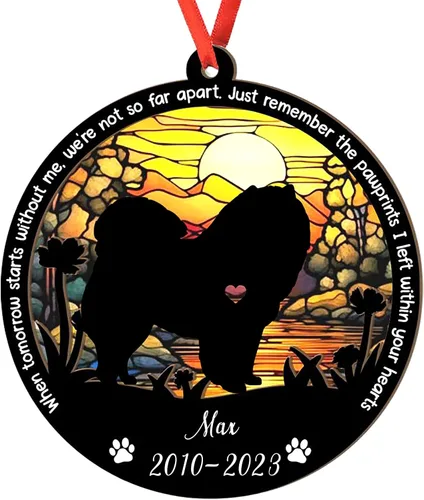 Miniatura 64 de Adorno personalizado para atrapasoles de sabueso afgano, adorno de Navidad de sabueso afgano – Regalo para perro amante, sabueso afgano