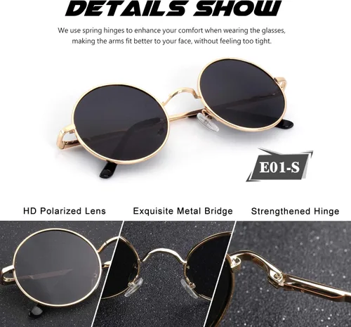 Miniatura 4 de CGID Gafas de sol unisex polarizadas redondas E01 Lennon