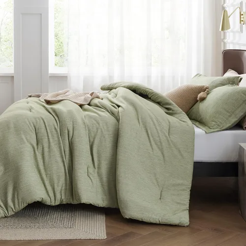 Miniatura 65 de Bedsure Juego de edredón Twin/Twin XL, ropa de cama suave beige para todas las estaciones, juego de cama teñido catiónico, 2 piezas, 1 edredón