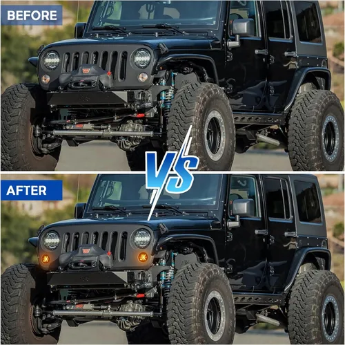 Miniatura 2 de Luces direccionales para Wrangler JK 2007-2017, 2 luces LED de circulación diurna LED, lámpara de señal de giro ámbar frontal, luz indicadora