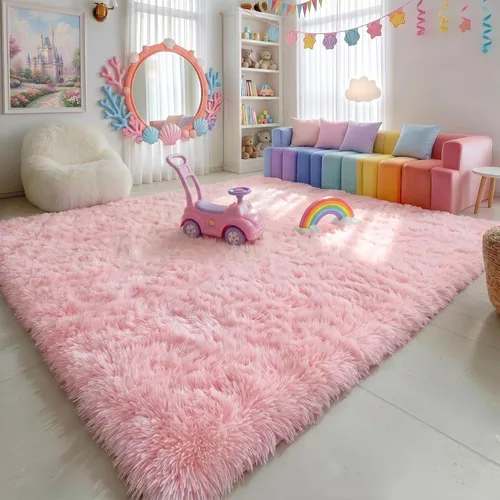 Miniatura 27 de Alfombras de color verde salvia para dormitorio, sala de estar, alfombra peluda esponjosa de 5 x 8 pies para guardería, aula, adolescentes, niños