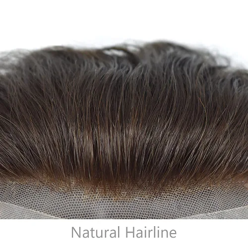 Miniatura 5 de LYRICAL HAIR Toupee - Sistema de cabello humano de repuesto para hombre, peluca de encaje francés para hombre, línea capilar natural