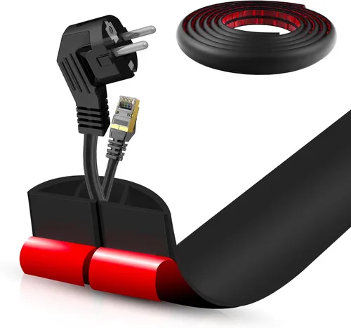 Miniatura 77 de Cubierta autoadhesiva para cables de suelo, gestión de cables de 3.3 pies, protector de tira de extensión para cables, evita tropiezos de cables