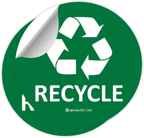 Miniatura 5 de IGNIXIA Calcomanías de reciclaje para contenedores de 6 x 6 pulgadas grandes (paquete de 2) calcomanías impermeables con protección UV para botes