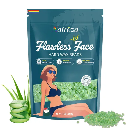 Miniatura 8 de Perlas de cera dura para depilación, 1 libra de cera dura para piel sensible con extracto de aloe vera, formulada para pelos finos, cera corporal