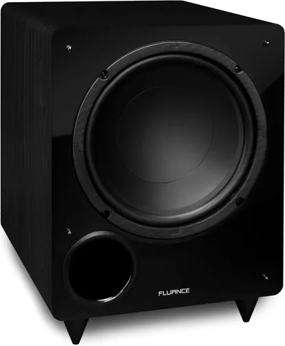 Miniatura 10 de Fluance DB10W Subwoofer con alimentación eléctrica de baja frecuencia de 10 pulgadas para cine en casa (Nogal natural)