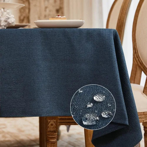 Miniatura 23 de BALCONY & FALCON Mantel rectangular lavable, resistente a las arrugas e impermeable, mantel decorativo de tela de lino para comedor, fiestas
