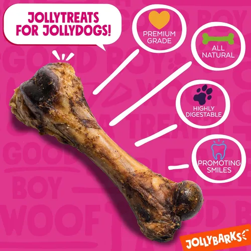 Miniatura 3 de Huesos de fémur de cerdo de 8 pulgadas para perros (paquete de 3), huesos grandes para perros grandes, jamón gourmet de carne de res