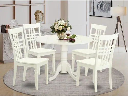 Miniatura 6 de East West Furniture Juego de mesa de comedor DLLG5-LWH-W